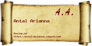 Antal Arianna névjegykártya