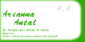 arianna antal business card